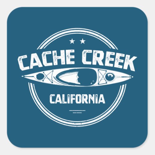 Cache Creek California Kayaking Square Sticker