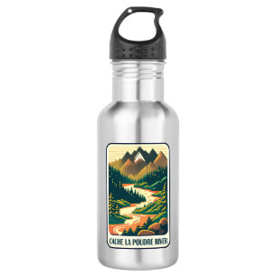 Cache la Poudre River Colorado Colors Stainless Steel Water Bottle