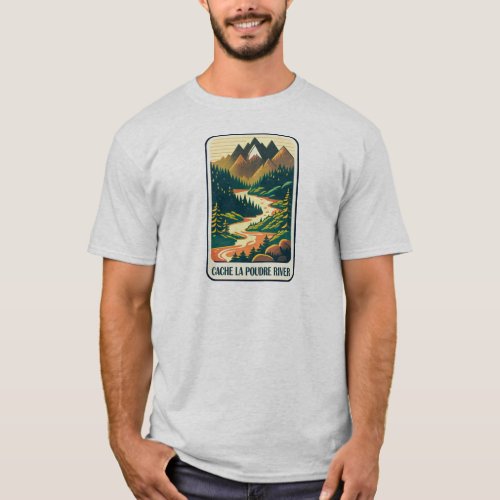 Cache la Poudre River Colorado Colors T_Shirt