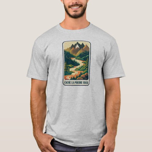 Cache la Poudre River Colorado Colors T_Shirt