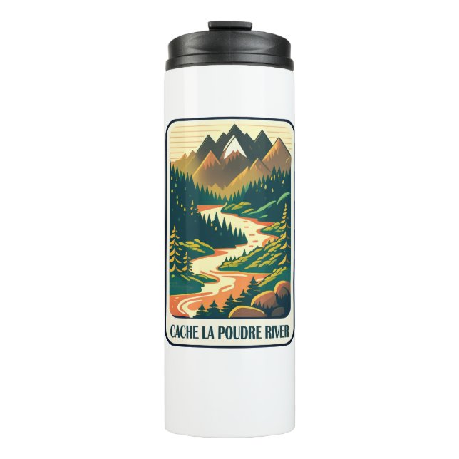 Cache la Poudre River Colorado Colors Thermal Tumbler (Front)