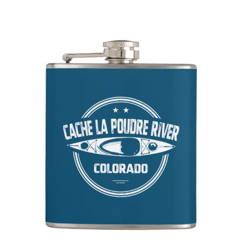 Cache la Poudre River Colorado Kayaking Flask