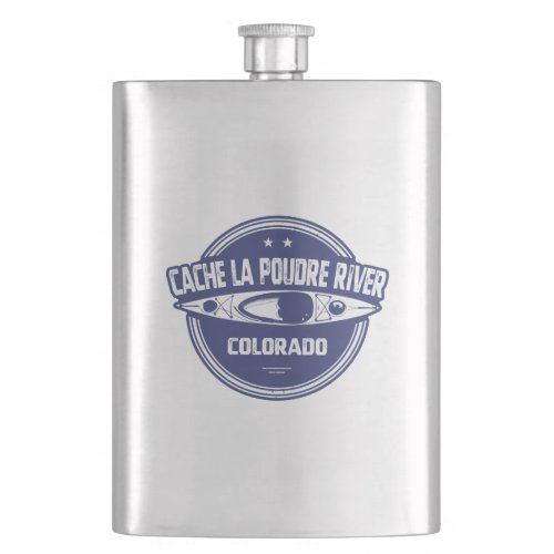 Cache la Poudre River Colorado Kayaking Flask