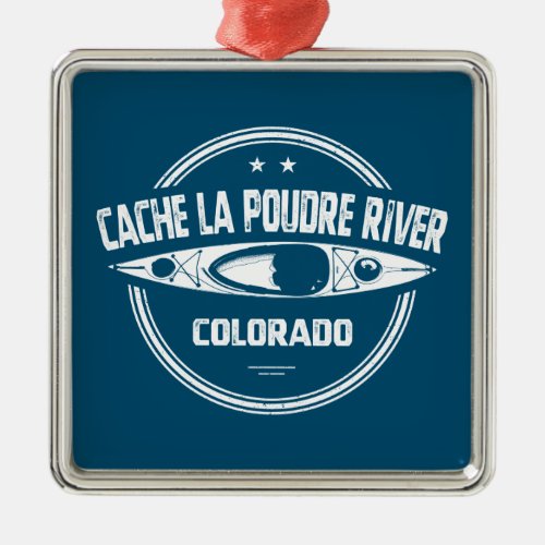 Cache la Poudre River Colorado Kayaking Metal Ornament