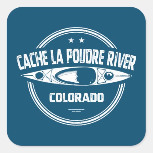 Cache la Poudre River Colorado Kayaking Square Sticker