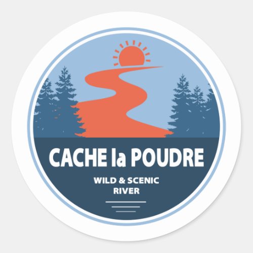 Cache la Poudre Wild And Scenic River Classic Round Sticker