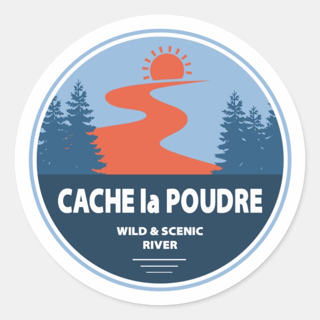 Cache la Poudre Wild And Scenic River Classic Round Sticker (Front)
