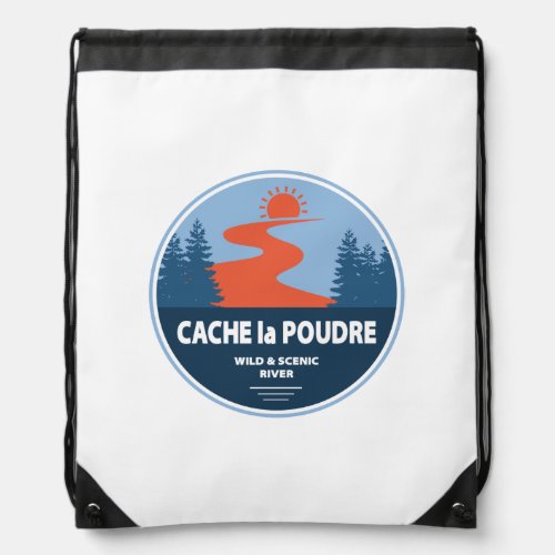 Cache la Poudre Wild And Scenic River Drawstring Bag