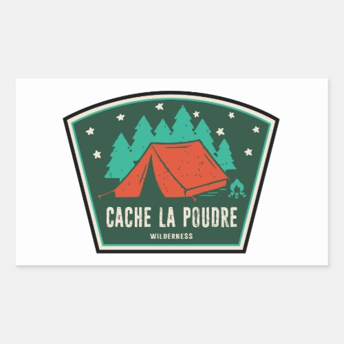 Cache La Poudre Wilderness Colorado Camping Rectangular Sticker