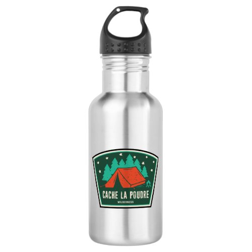 Cache La Poudre Wilderness Colorado Camping Stainless Steel Water Bottle