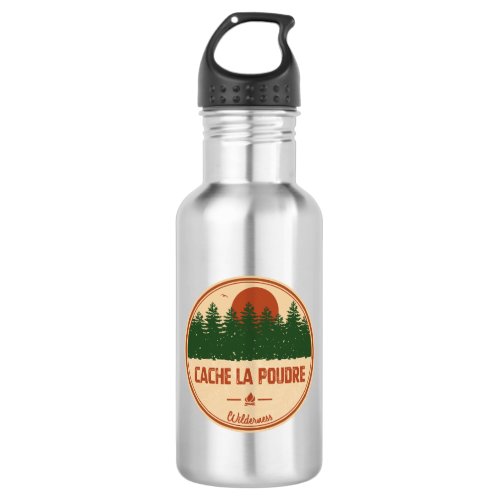 Cache La Poudre Wilderness Colorado Stainless Steel Water Bottle