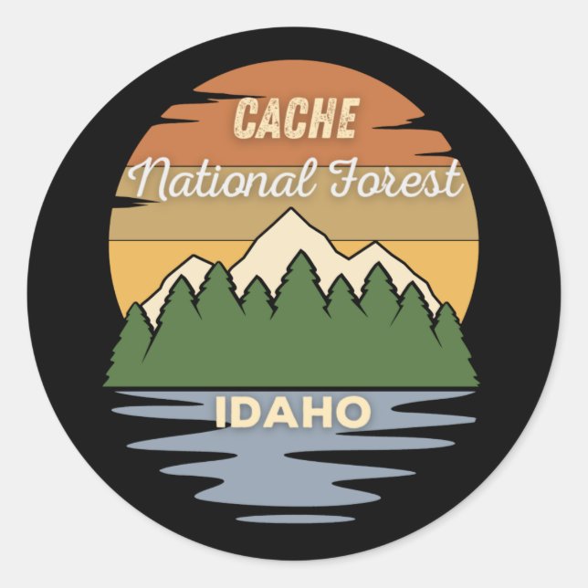 Cache National Forest Idaho Classic Round Sticker (Front)