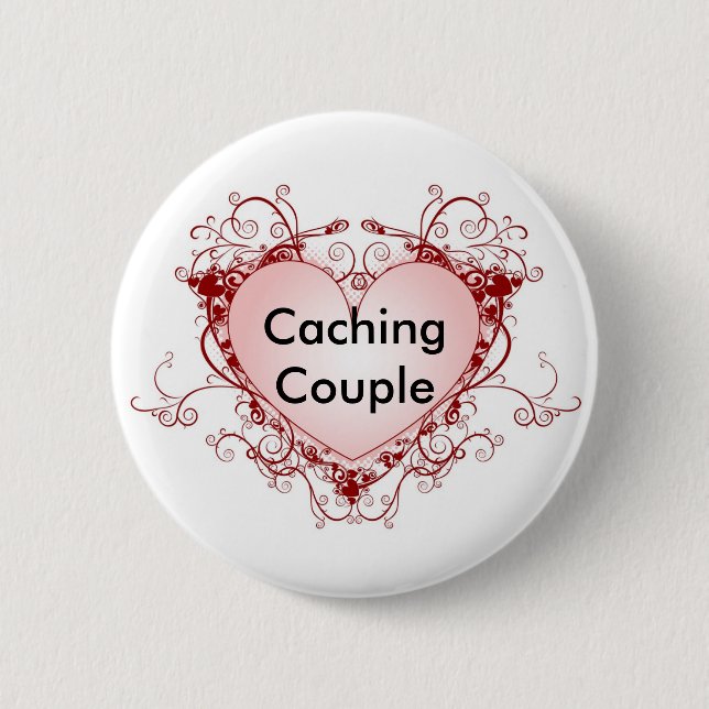 Caching Couple Geocaching Swag Pin (Front)