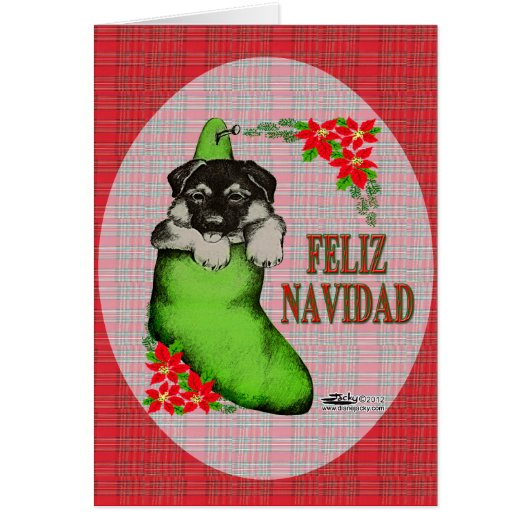 Cachorrito Feliz Navidad Cards (Front)