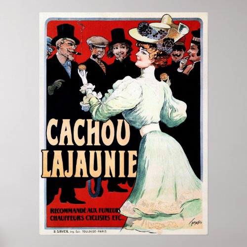 CACHOU LAJAUNIE Fresh Mints Lozenges Candy Advert Poster