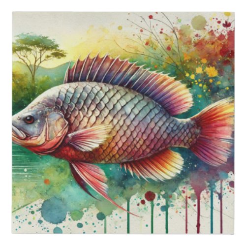 Cacique Fish 190624AREF111 _ Watercolor Faux Canvas Print