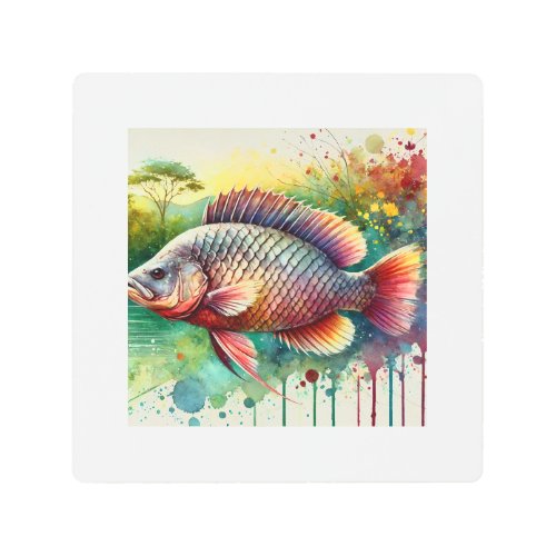 Cacique Fish 190624AREF111 _ Watercolor Metal Print