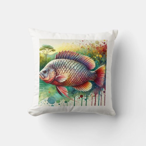 Cacique Fish 190624AREF111 _ Watercolor Throw Pillow