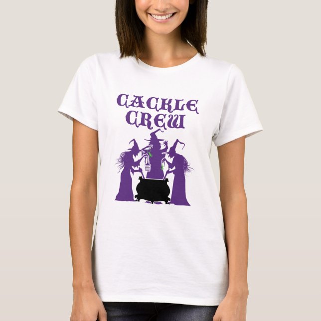 Cackle Crew Medieval Halloween Witch Witches T-Shirt (Front)