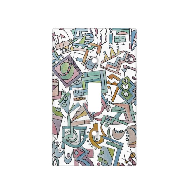 Cacophony-Whimsical Abstract Watercolor Art Light Switch Cover (Front)