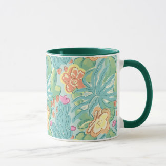 Cacti and plant Desert Botanical Green Orange Pink Mug
