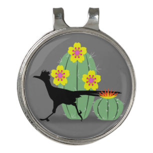 Cacti And Roadrunners Golf Hat Clip