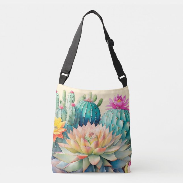 Cacti And Succulent  Crossbody Bag (Front)