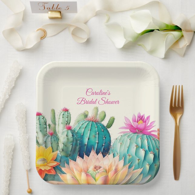 Cacti And Succulent  Paper Plates (Wedding)