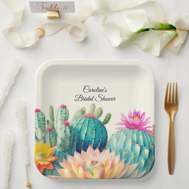 Cacti And Succulent  Paper Plates (Wedding)