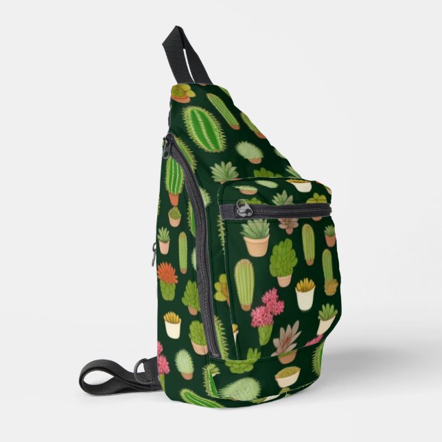 Cacti and Succulent Wonderland Sling Bag (Left Corner)