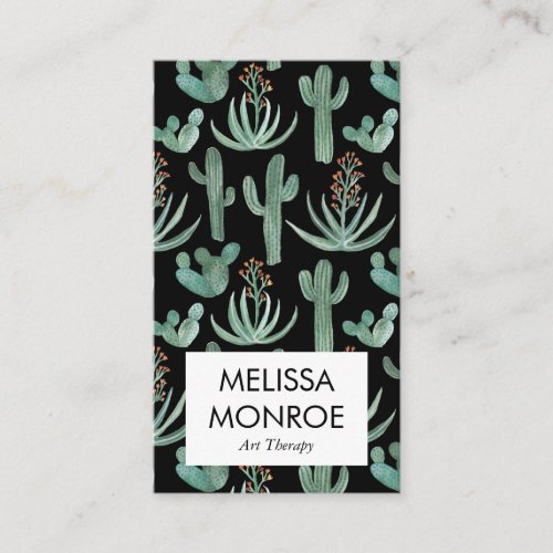 Cacti and Succulents desert illustrated watercolor Business Card