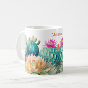 Cacti And Succulents With Name Coffee Mug