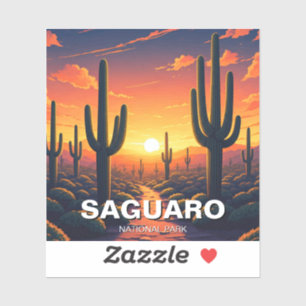 Cacti at Saguaro National Park Souvenir Sticker