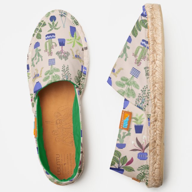Cacti Blush Pink Pattern Simplistic Espadrilles (Side)