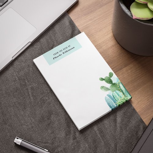 Cacti Botanical Watercolor Greenery Notepad