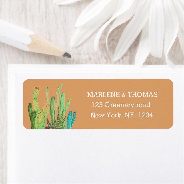 Cacti Cactus Desert Script Modern Succulent Simple Label (Insitu)
