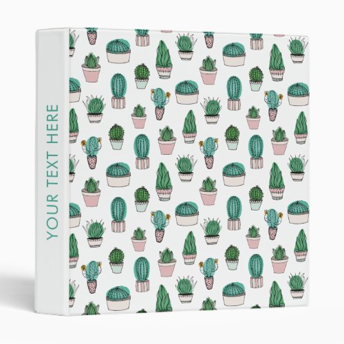 Cacti Cactus plant pattern 3 Ring Binder