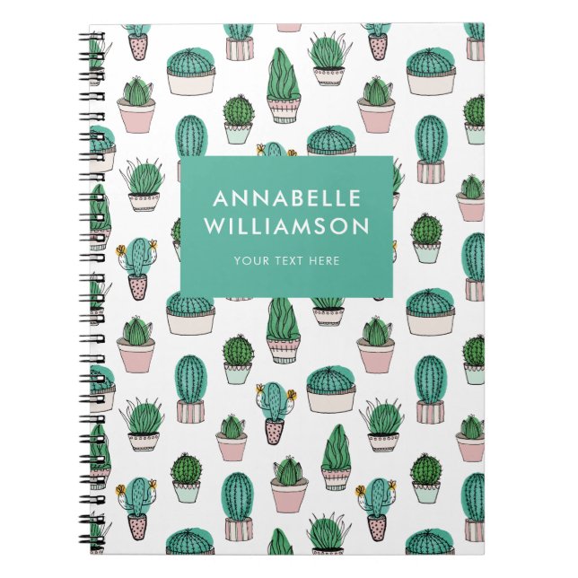 Cacti Cactus plant pattern Notebook (Front)