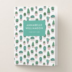 Cacti Cactus plant pattern Pocket Folder