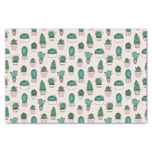 Cacti Cactus Succulent Pattern Tissue Paper