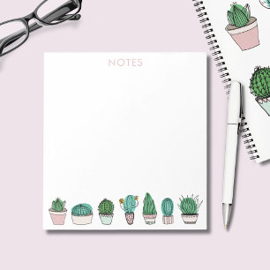 Cacti Cactus Succulents Potted Plants Notepad
