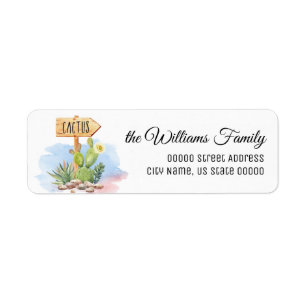Cacti Cactus Watercolor Flower Return Adress Label
