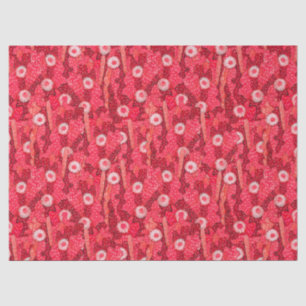Cacti Camouflage, Floral Pattern, Strawberry Red Tissue Paper