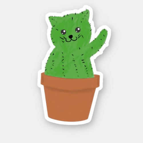 Cacti cat sticker