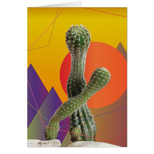 Cacti Elegant Greeting Card (Front)