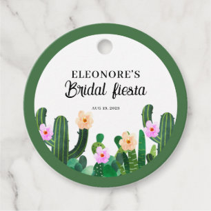Cacti flowers Bridal Fiesta Favor Tags