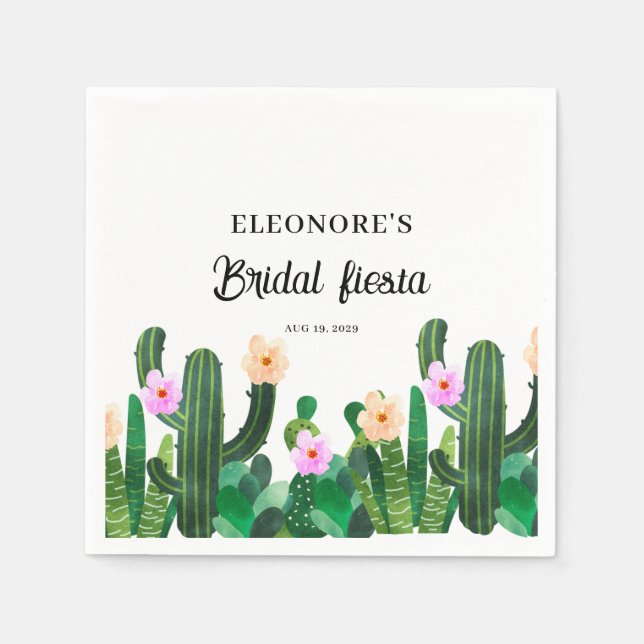 Cacti flowers  Bridal Fiesta  Napkins (Front)