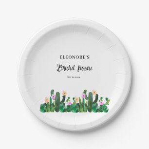 Cacti flowers Bridal Fiesta Paper Plates