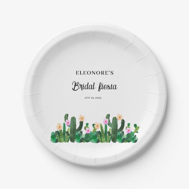 Cacti flowers  Bridal Fiesta  Paper Plates (Front)