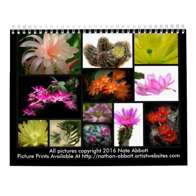 Cacti Flowers Calendar (Back)
